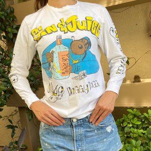 Snoop Doggy Dogg Gin & Juice White long sleeve crewneck T-shirt Size S